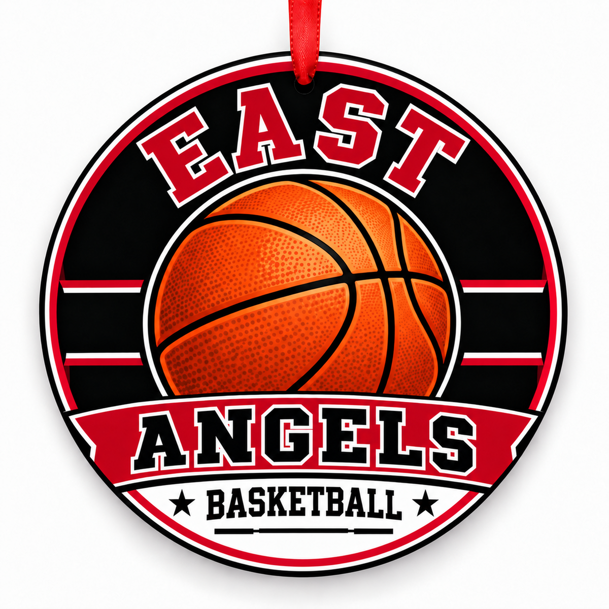 Denver East High School Angels basketball Christmas ornament