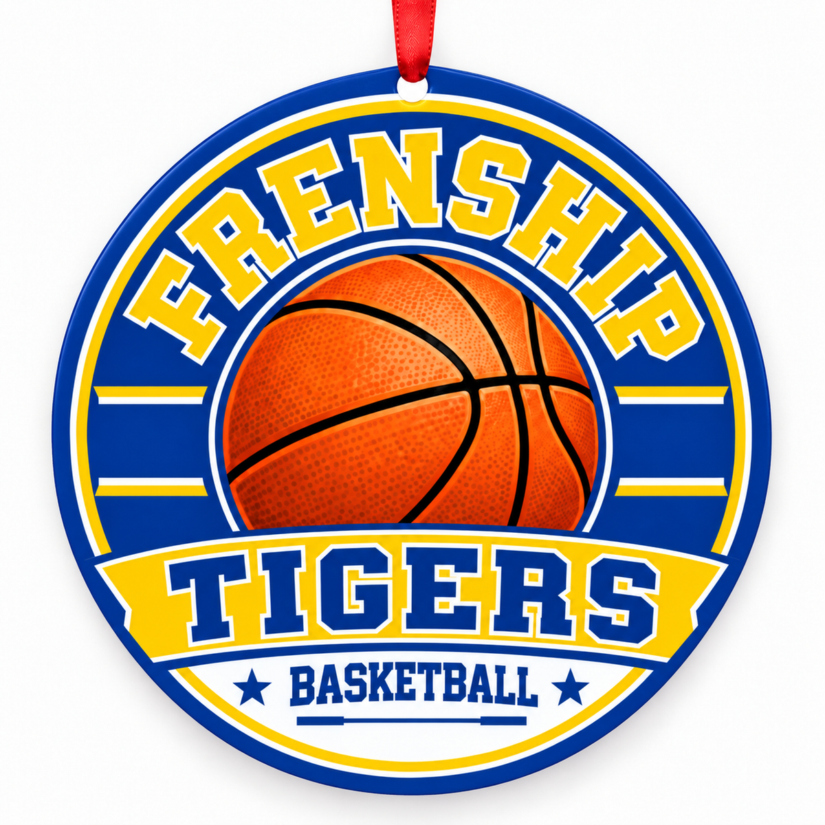 Frenship High School Tigers basketball Christmas ornament mockup