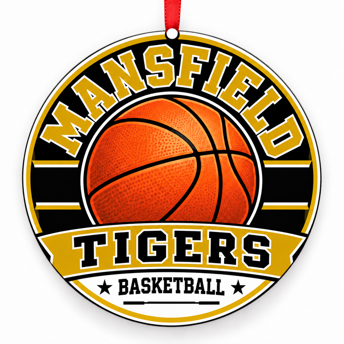 Mansfield High School Tigers basketball Christmas ornament