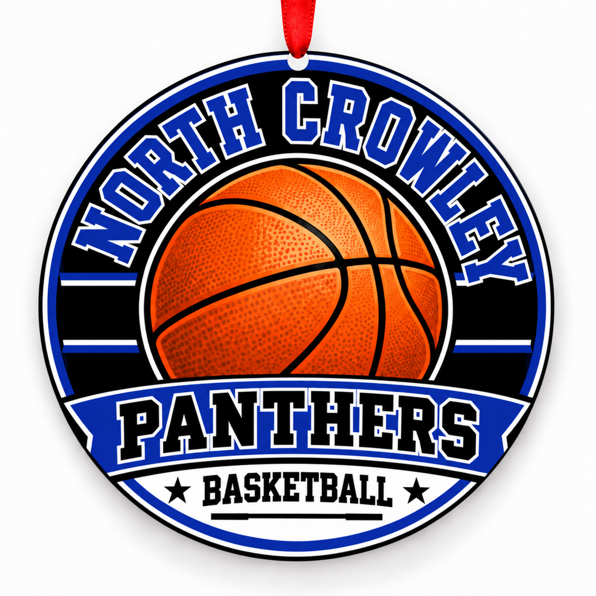North Crowley High School Panthers basketball Christmas ornament mockup