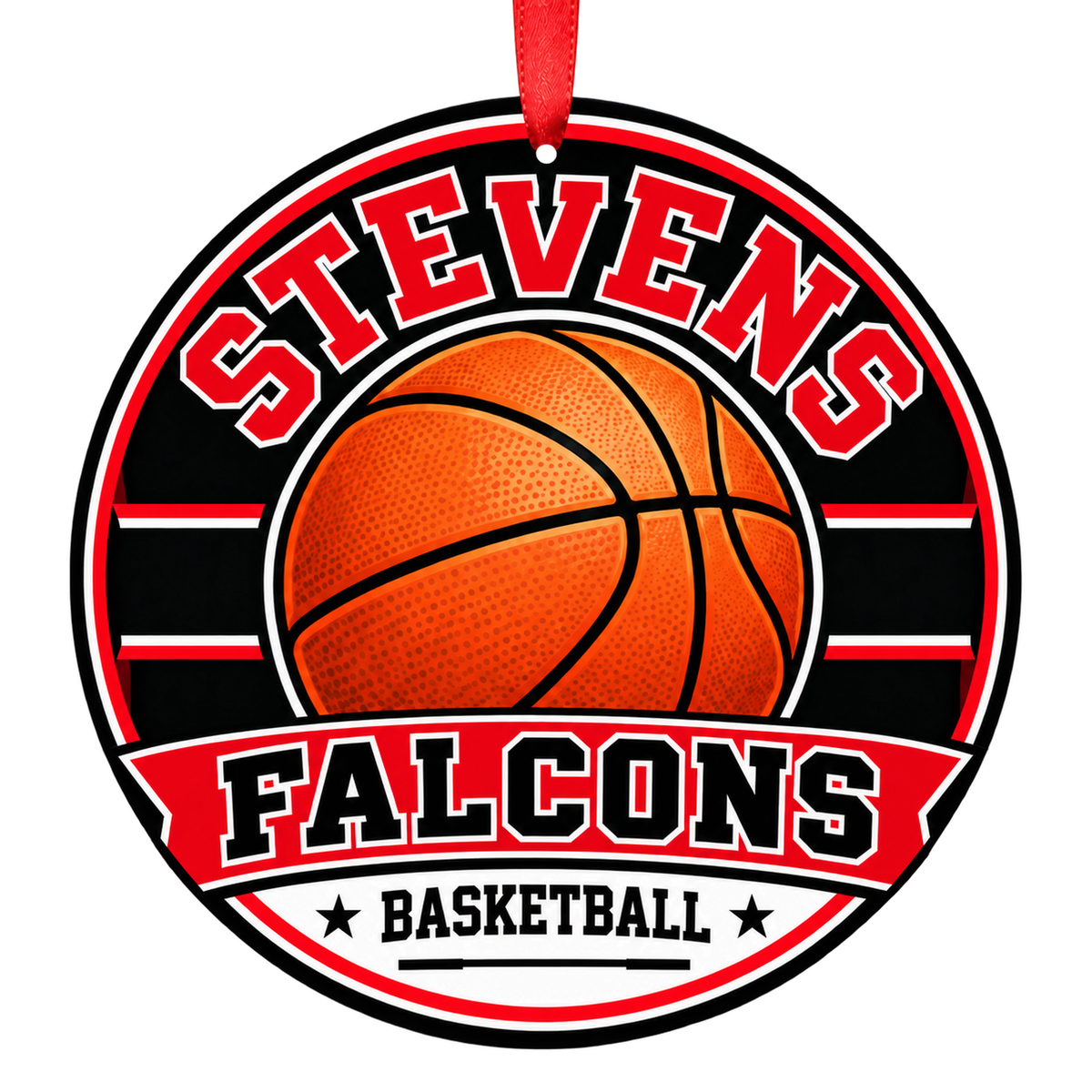 Stevens High School Falcons basketball Christmas ornament, San Antonio TX