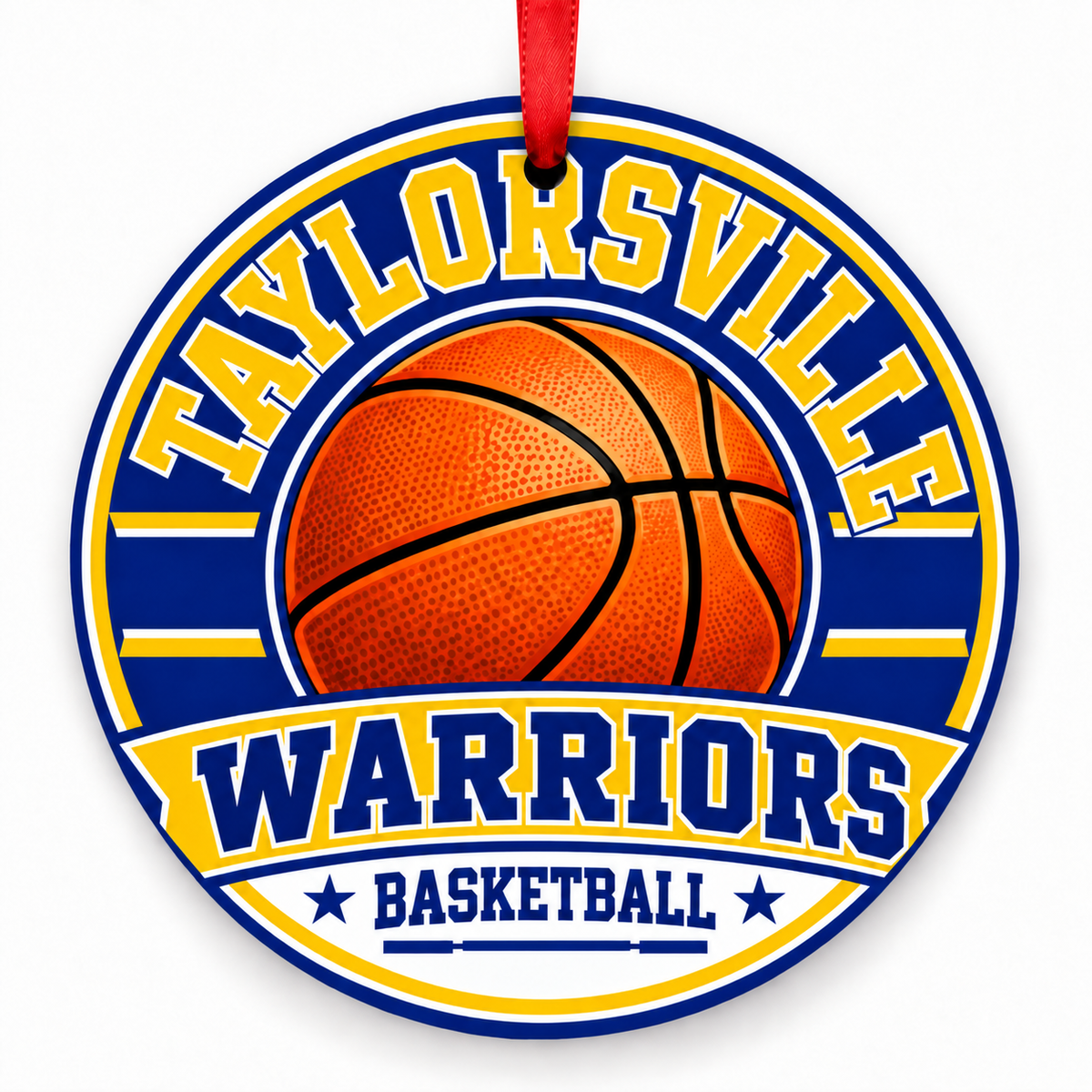 Taylorsville High School Warriors basketball Christmas ornament