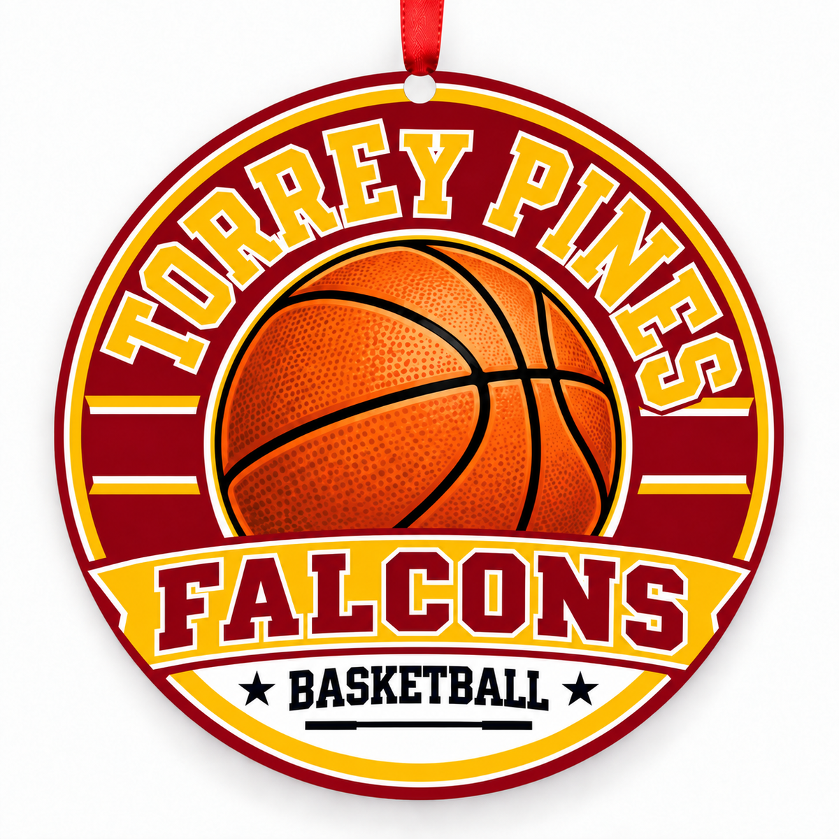 Torrey Pines High School Falcons basketball Christmas ornament