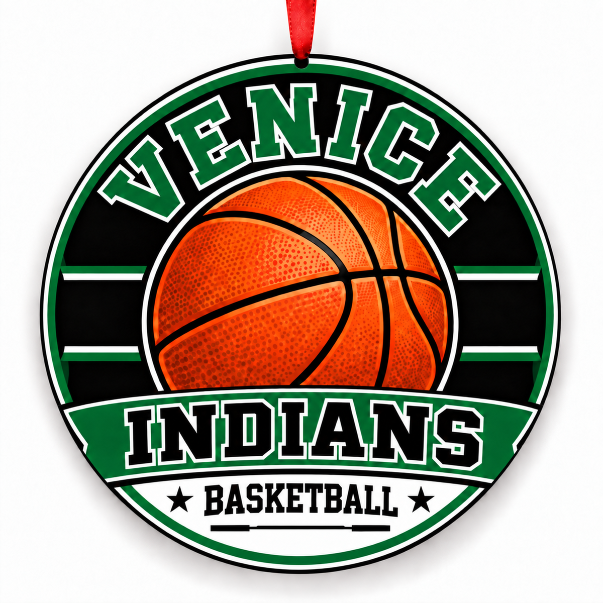 Venice Senior High School Indians basketball Christmas ornament