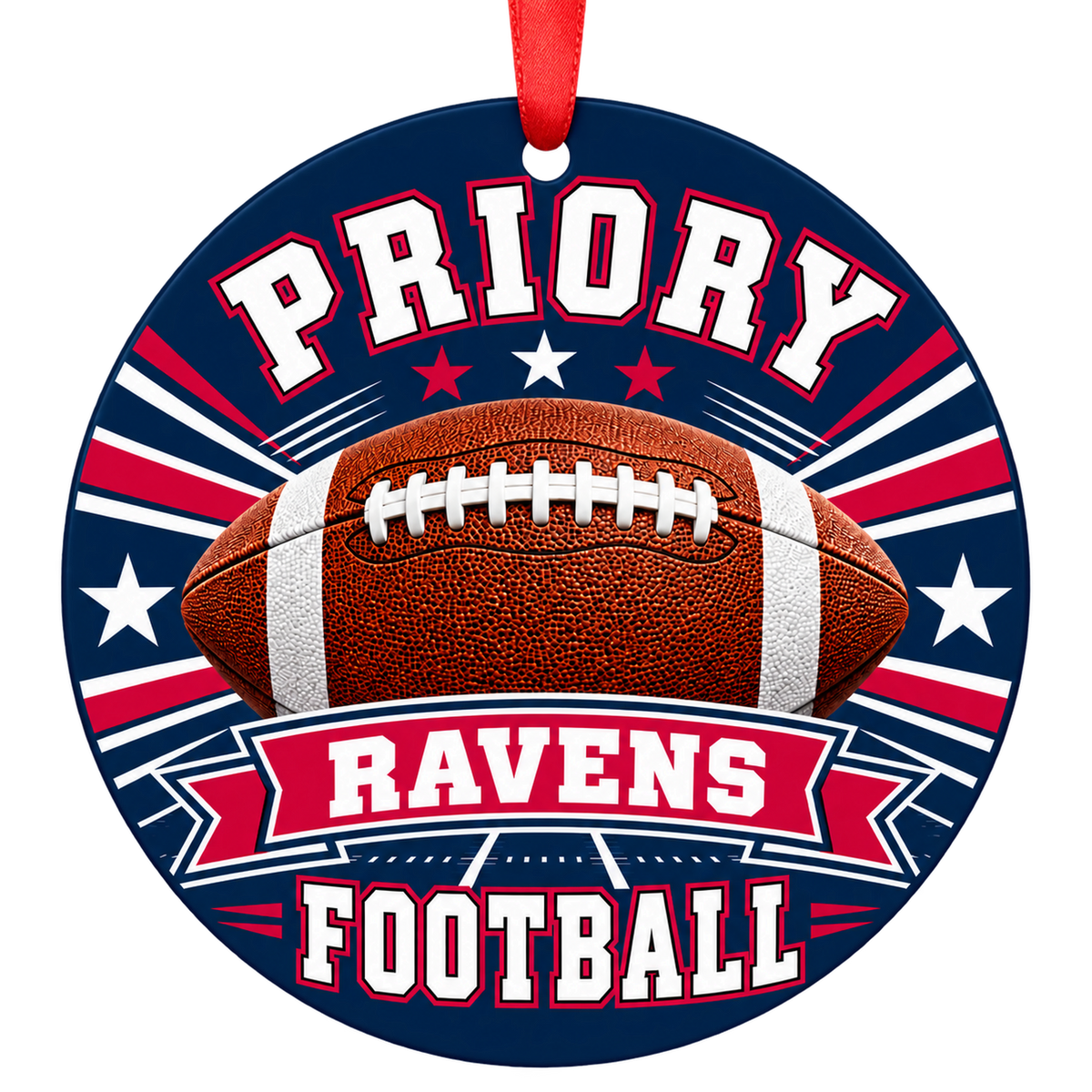 Saint Louis Priory School Ravens – Classic Football 3-inch football ornament, Saint Louis, Missouri