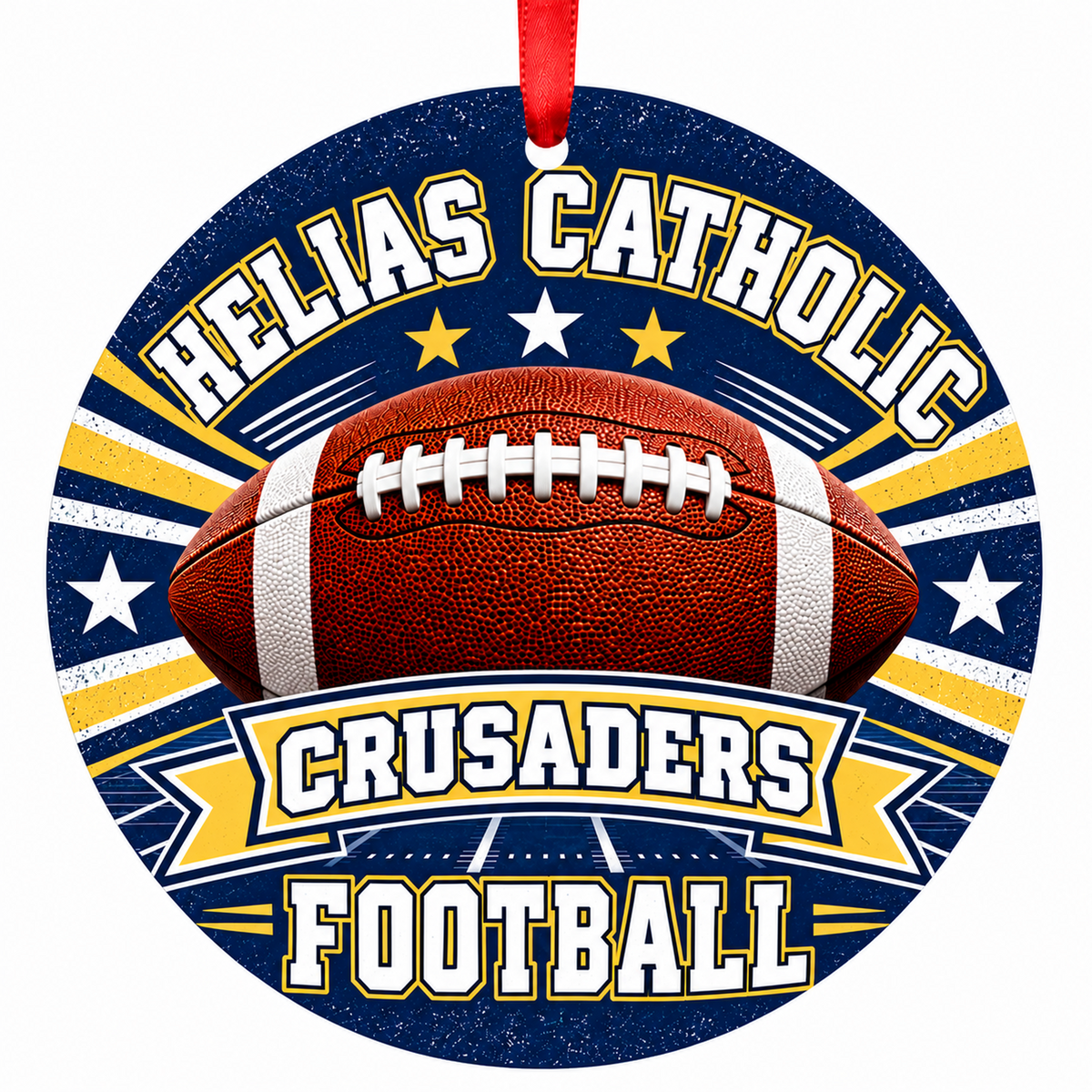 Helias Catholic High School Crusaders Classic Football flat round 3-inch ornament
