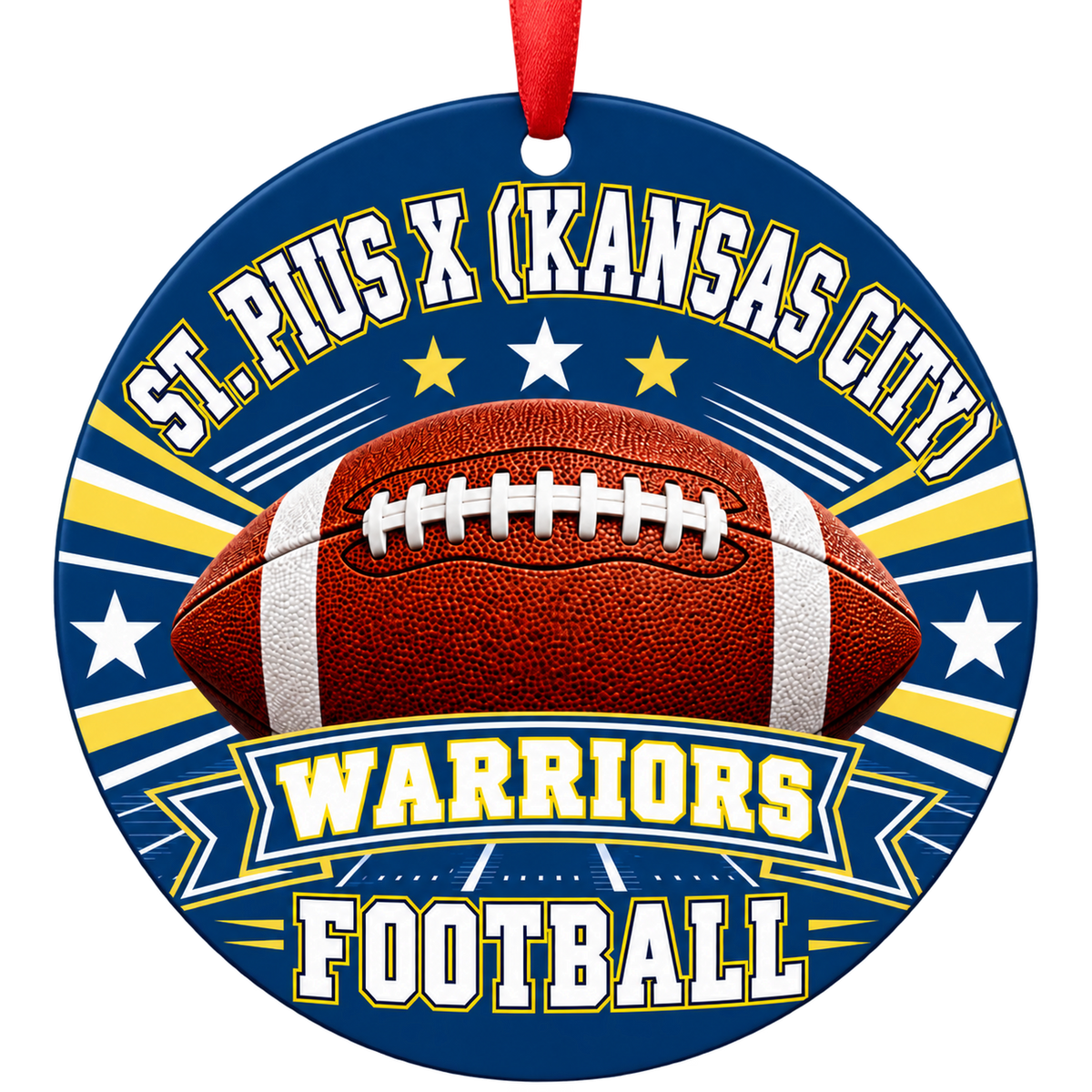St. Pius X (Kansas City) High School Warriors – Classic Football 3-inch football ornament, KANSAS CITY, Missouri