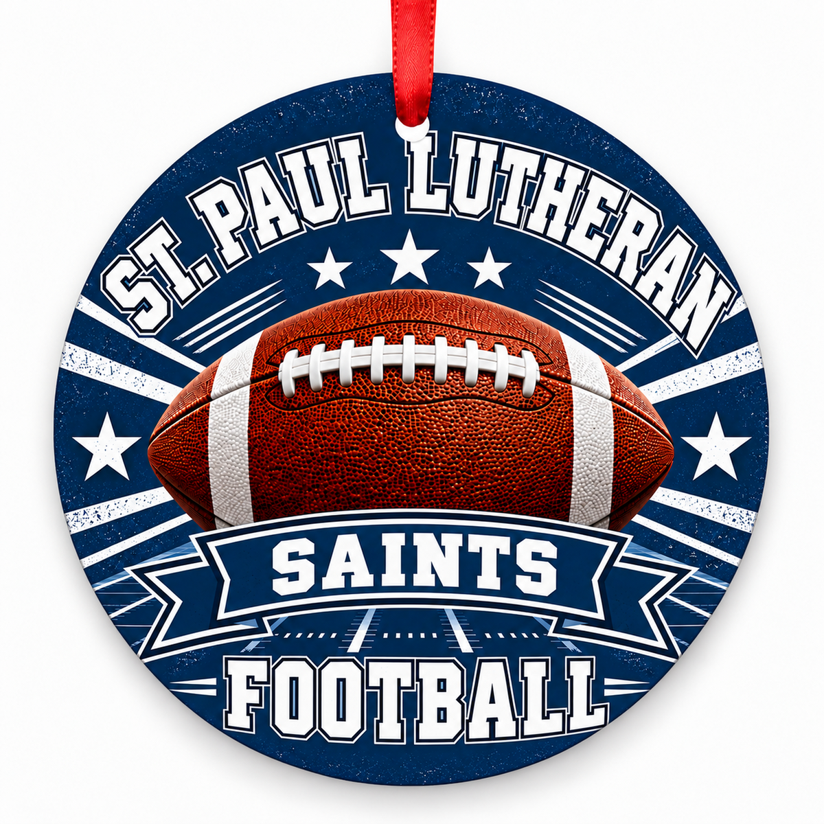 St. Paul Lutheran (Concordia) High School Saints – Classic Football 3-inch football ornament, Concordia, Missouri