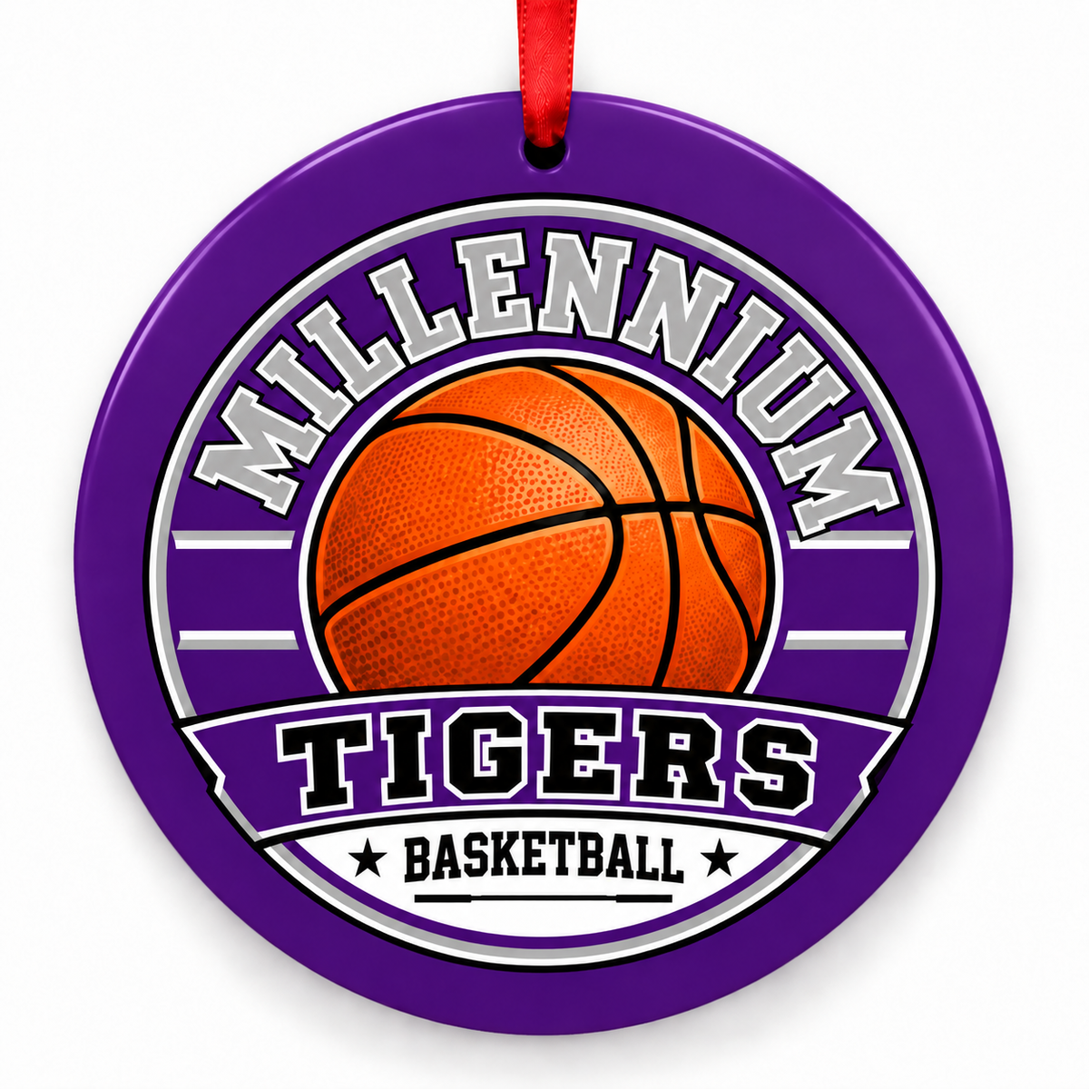Millennium High School Tigers basketball Christmas ornament
