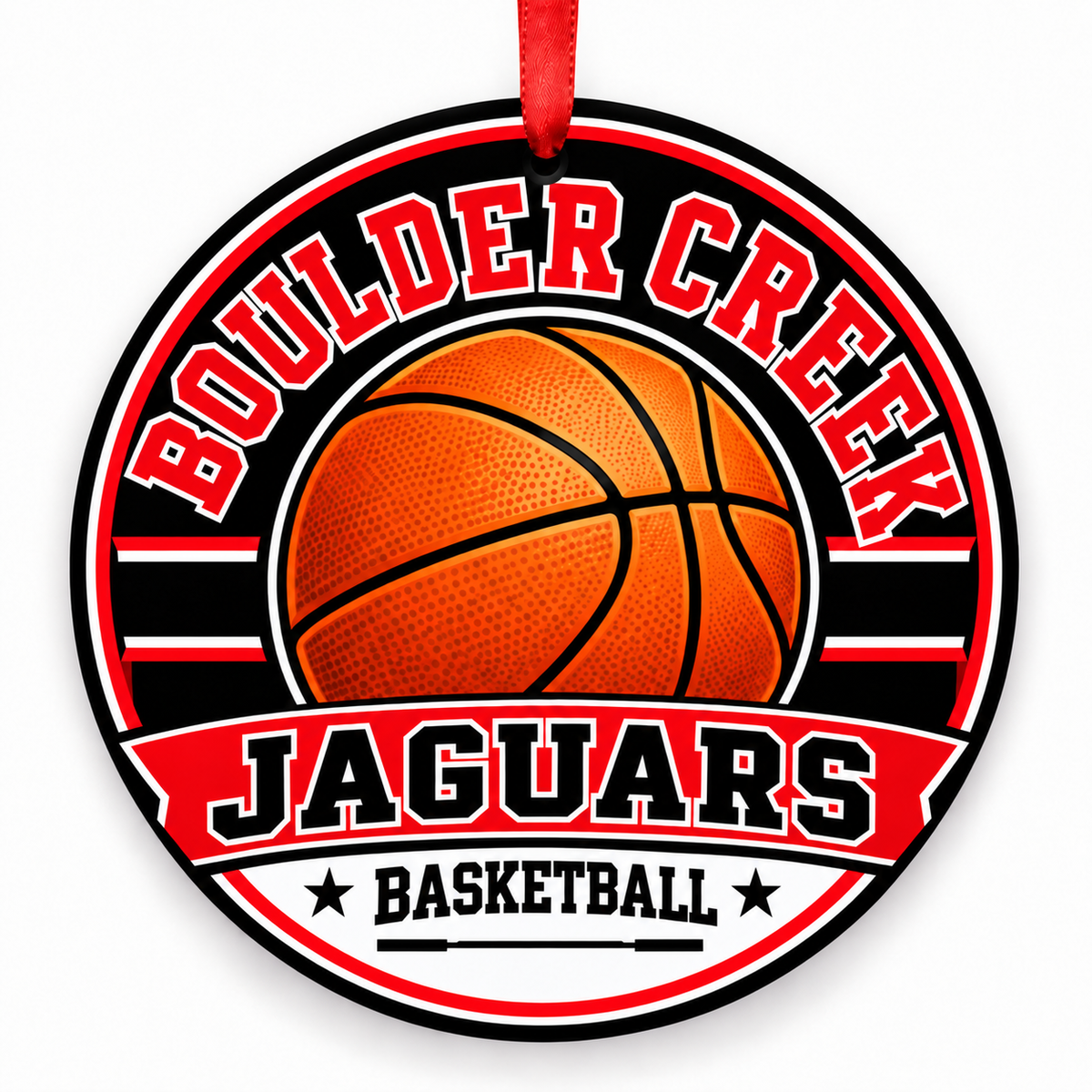 Boulder Creek High School Jaguars basketball Christmas ornament