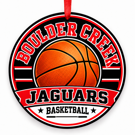 Boulder Creek High School Jaguars basketball Christmas ornament