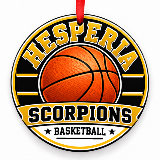 Hesperia High School Scorpions basketball Christmas ornament