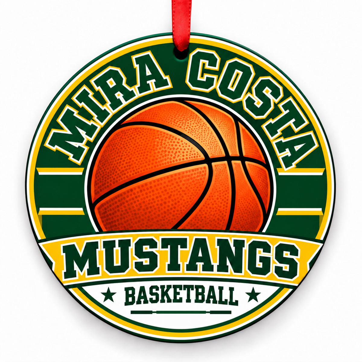 Mira Costa High School Mustangs basketball Christmas ornament