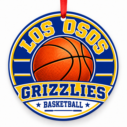 Los Osos High Grizzlies Basketball Christmas Ornament
