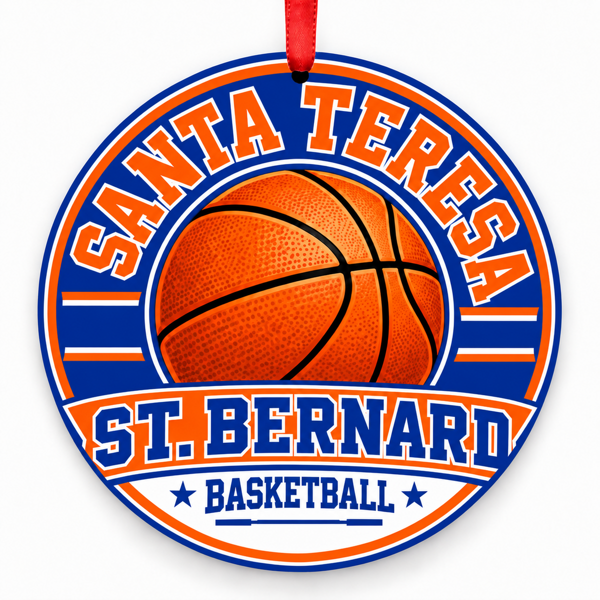 Santa Teresa High St. Bernard Basketball Christmas Ornament