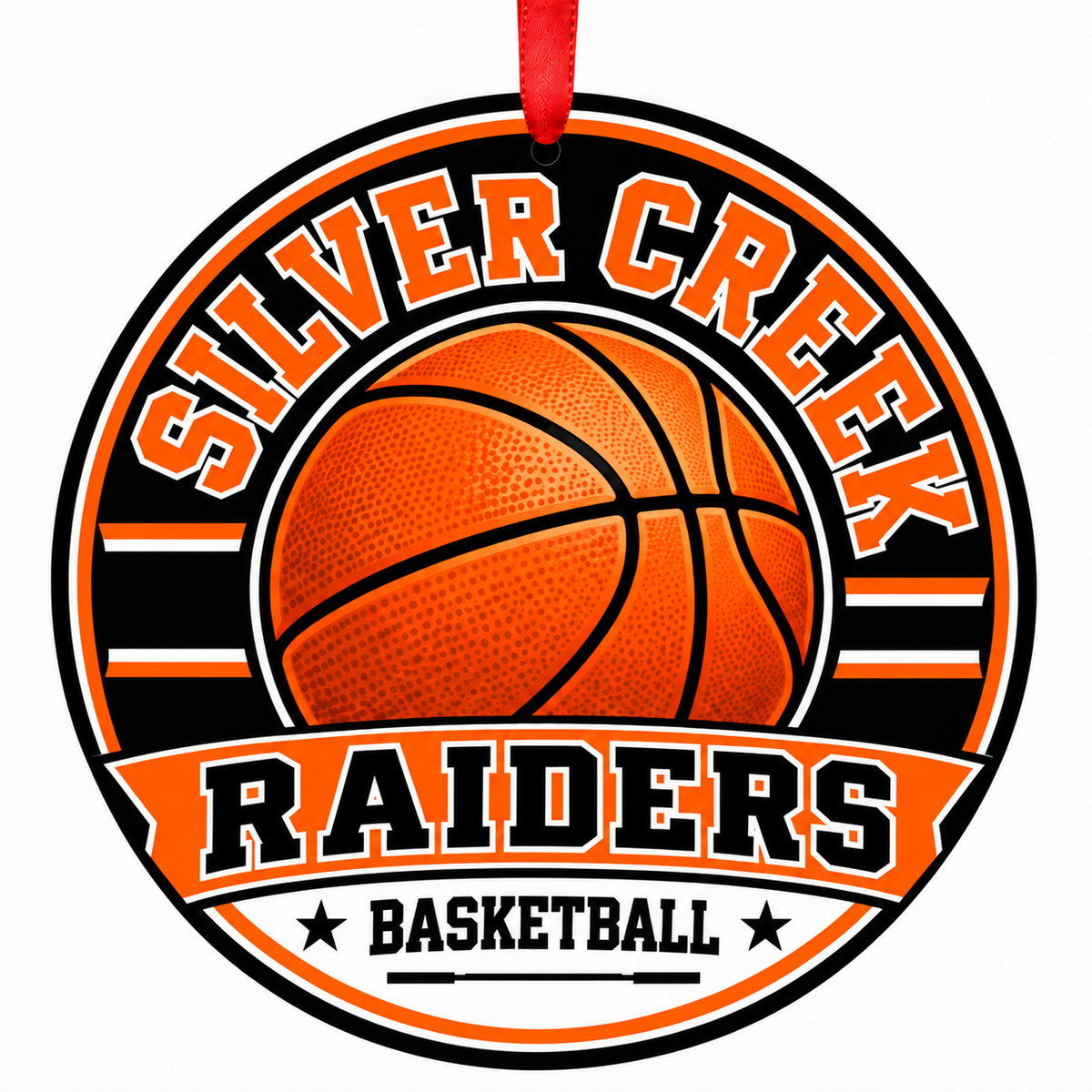 Silver Creek High Raiders basketball Christmas ornament