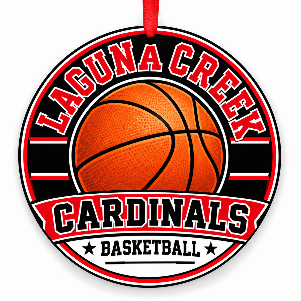 Laguna Creek High Cardinals basketball Christmas ornament