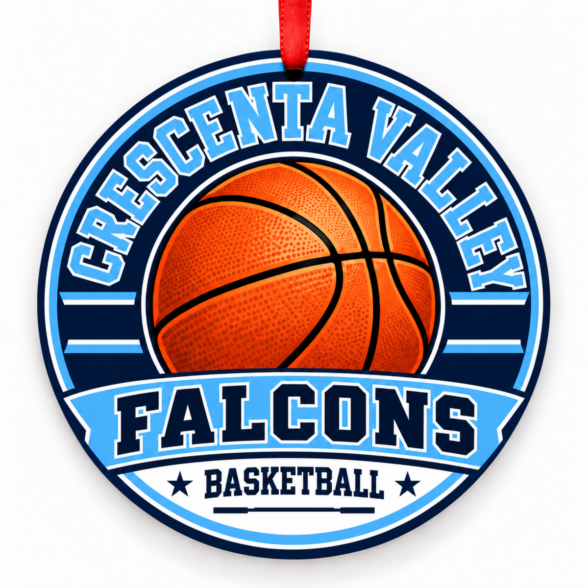 Crescenta Valley High Falcons basketball Christmas ornament