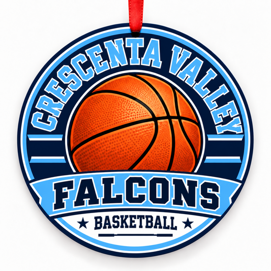 Crescenta Valley High Falcons basketball Christmas ornament
