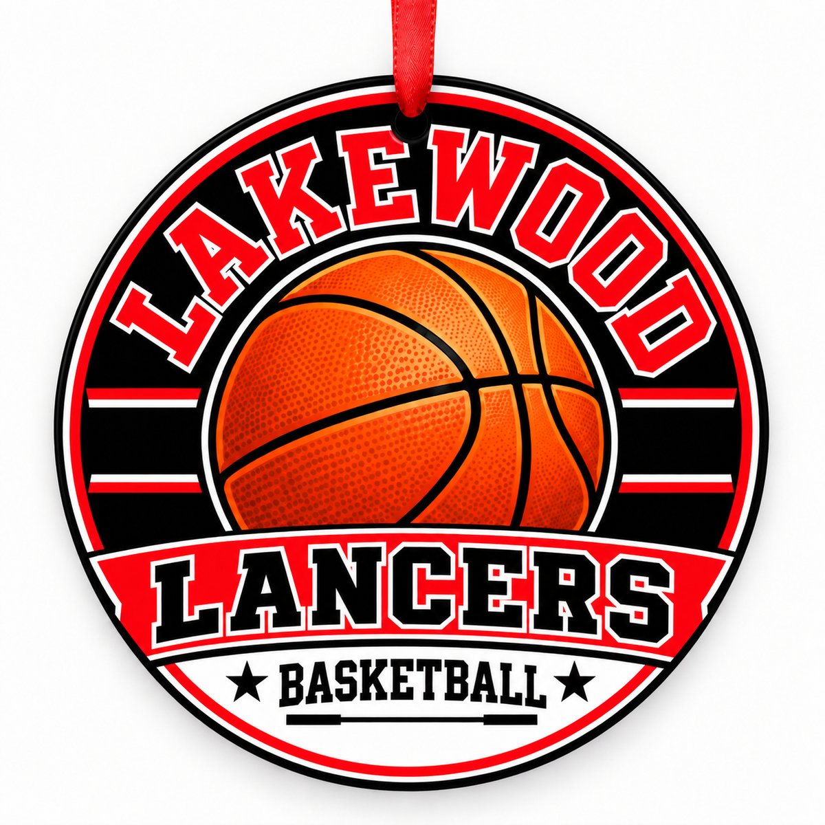 Lakewood High Lancers basketball Christmas ornament