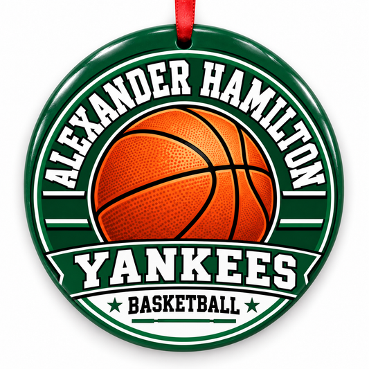 Alexander Hamilton Senior High Yankees basketball Christmas ornament