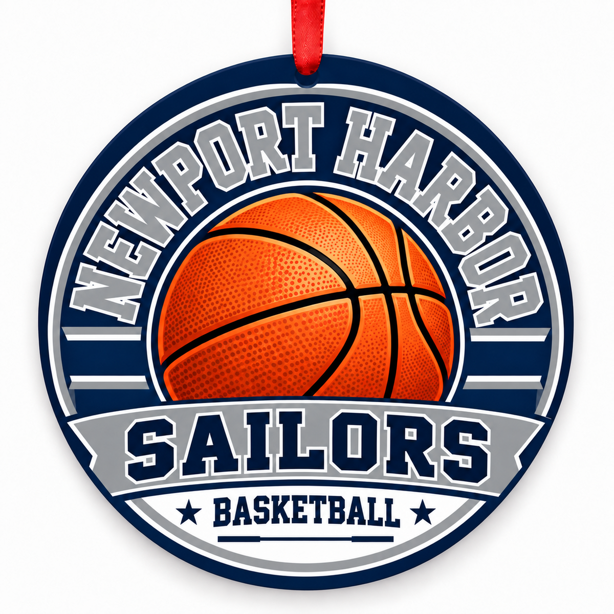 Newport Harbor High Sailors basketball Christmas ornament
