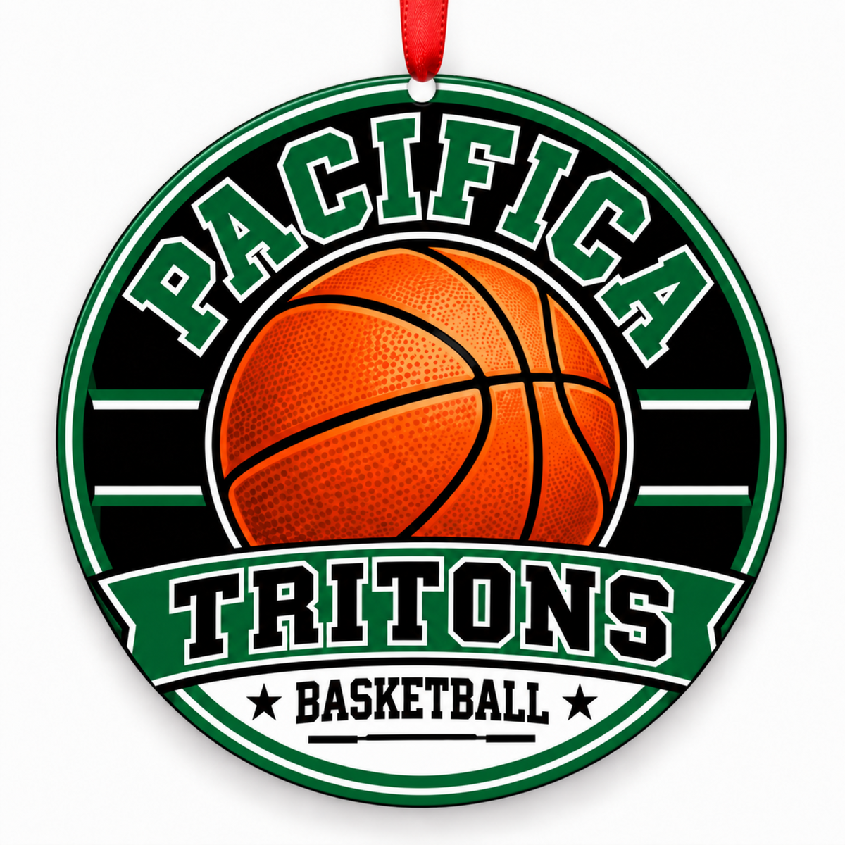 Pacifica High School Tritons basketball Christmas ornament