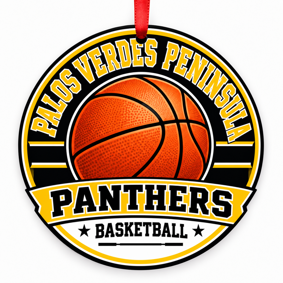 Palos Verdes Peninsula High Panthers Basketball Christmas Ornament