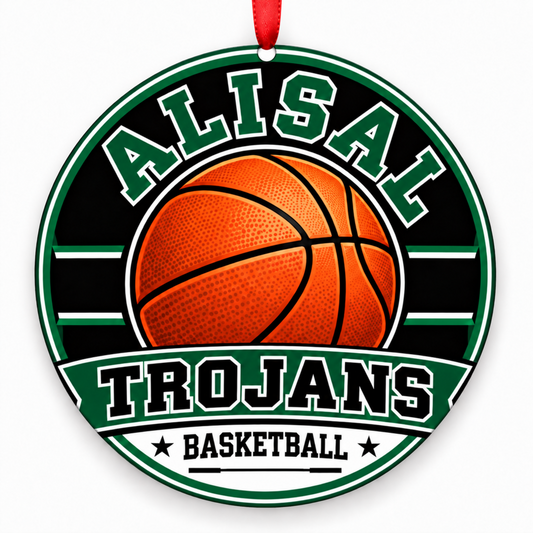 Alisal High Trojans basketball Christmas ornament mockup