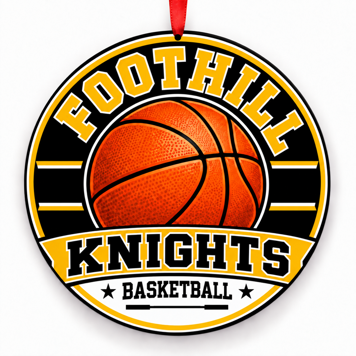 Foothill High Knights Basketball Christmas Ornament