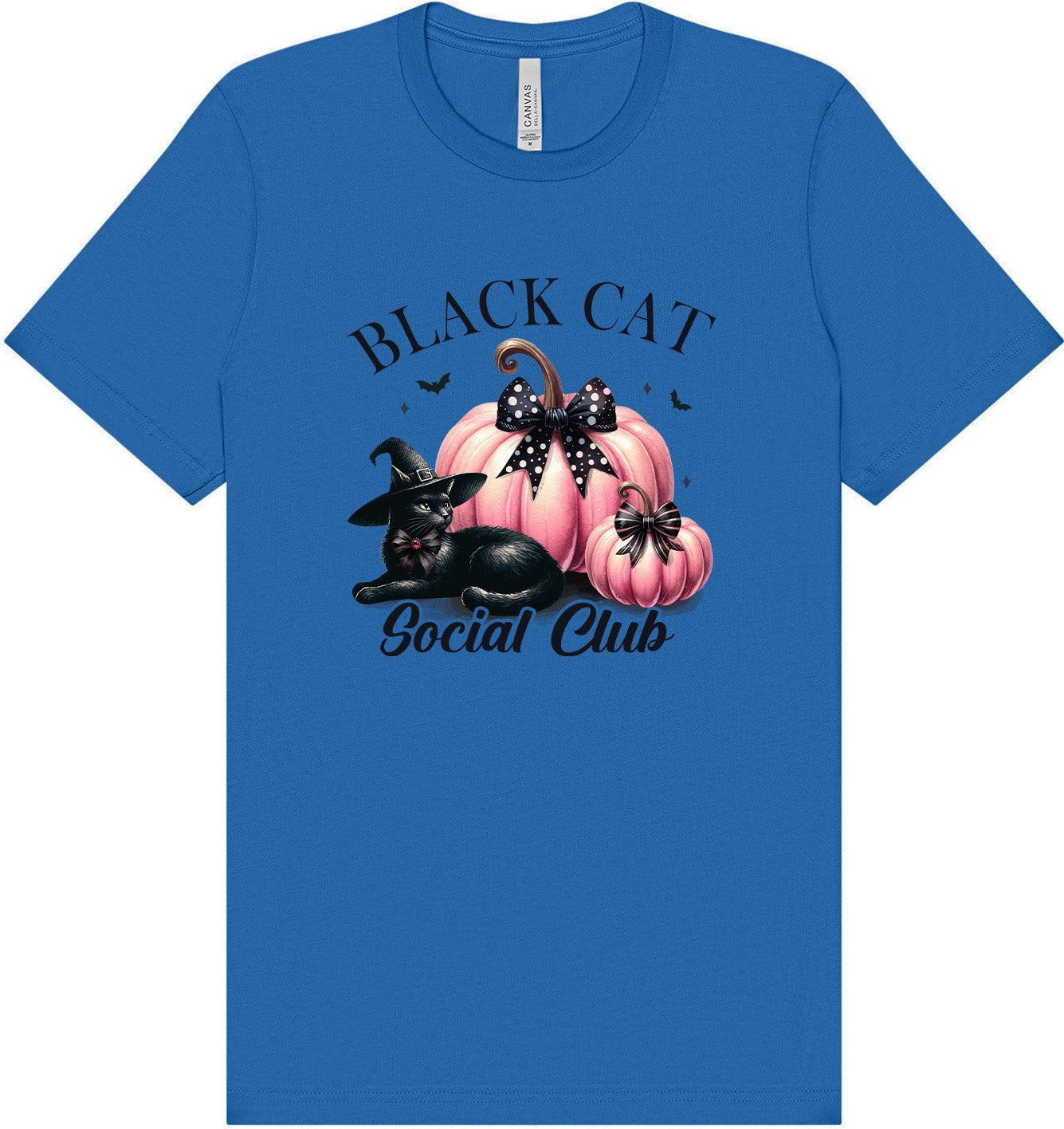 Pink and Black Cat Social Club Adult Bella Canvas Shirt