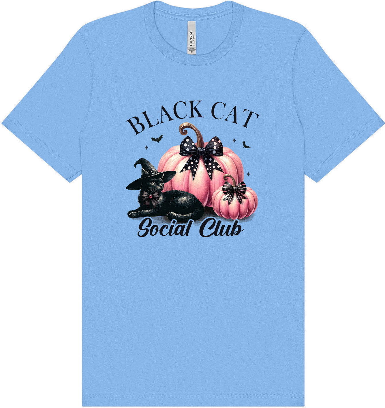 Pink and Black Cat Social Club Adult Bella Canvas Shirt