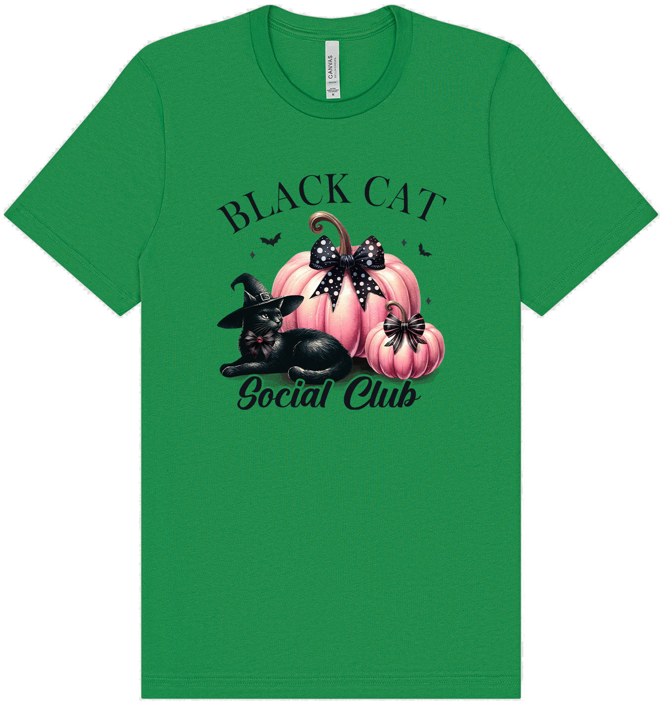 Pink and Black Cat Social Club Adult Bella Canvas Shirt