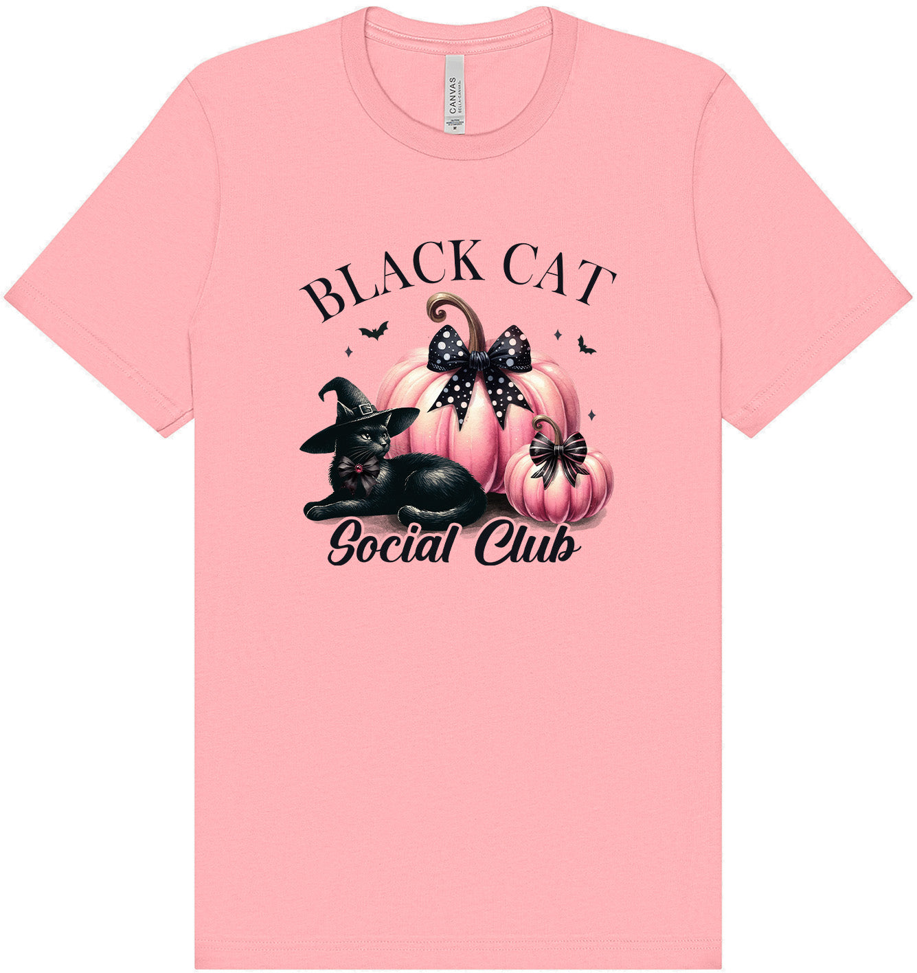 Pink and Black Cat Social Club Adult Bella Canvas Shirt