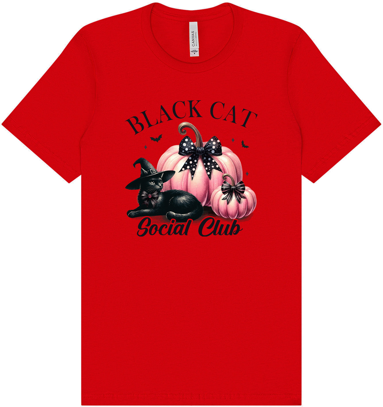 Pink and Black Cat Social Club Adult Bella Canvas Shirt