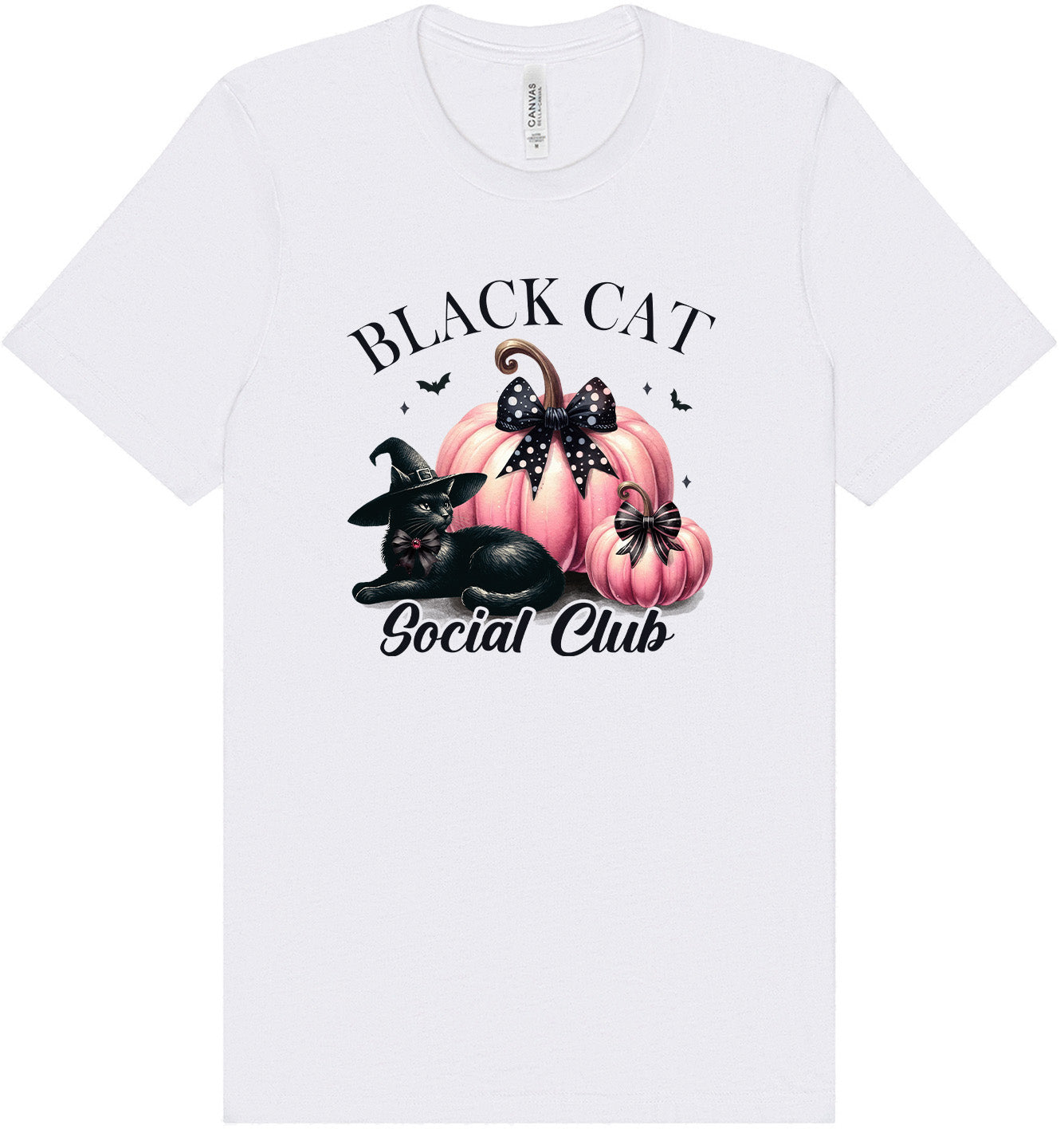 Pink and Black Cat Social Club Adult Bella Canvas Shirt