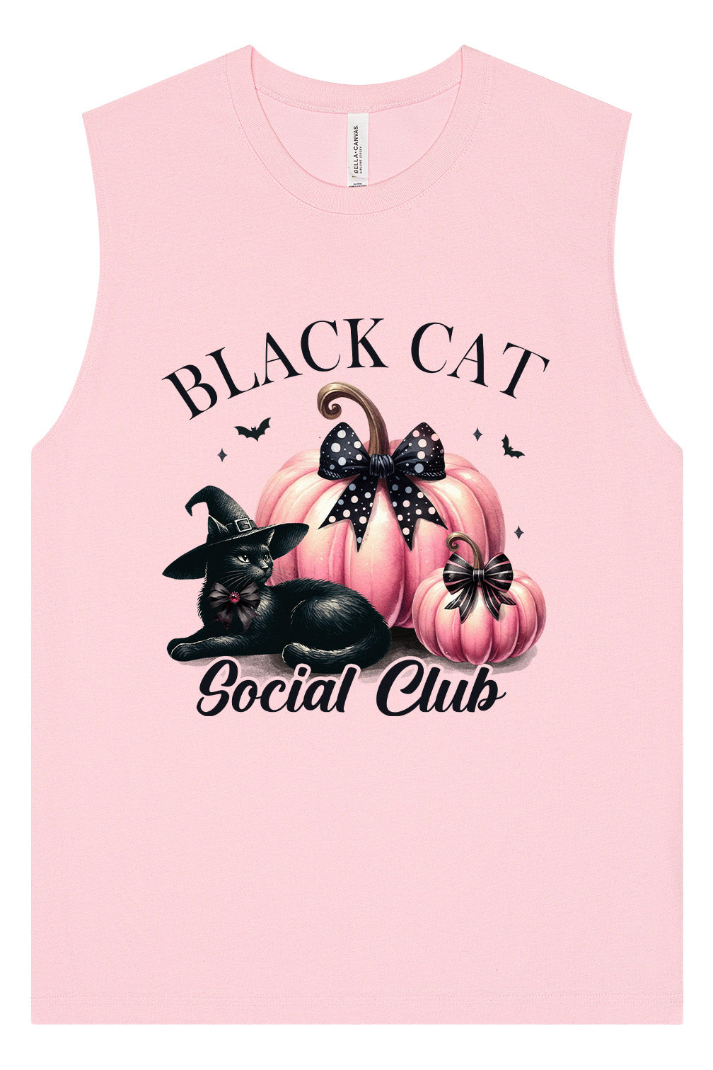 Pink and Black Cat Social Club Muscle Tank