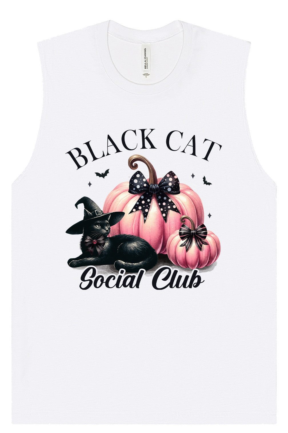 Pink and Black Cat Social Club Muscle Tank