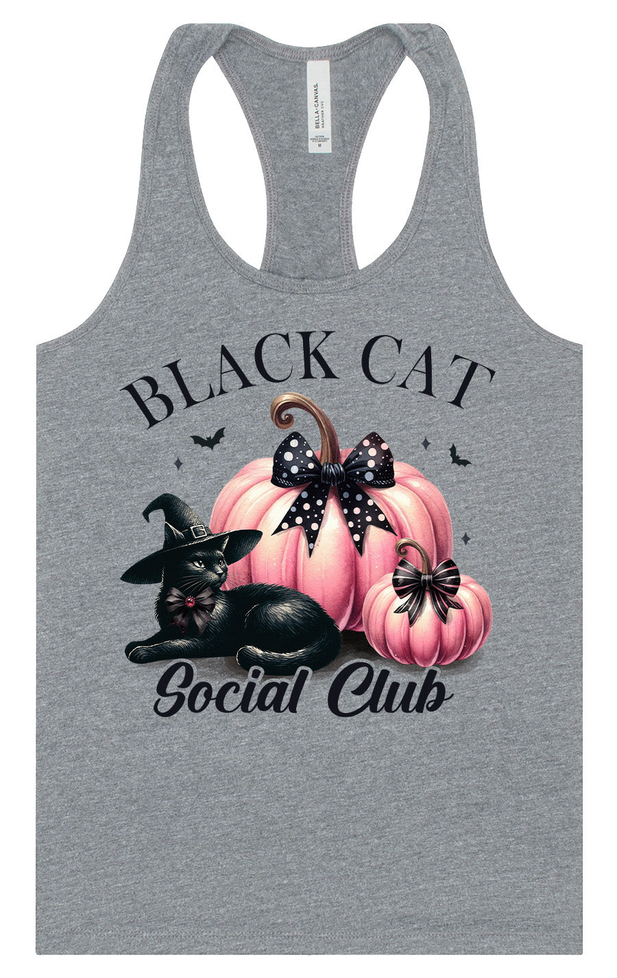 Pink and Black Cat Social Club Women's Racerback Tank