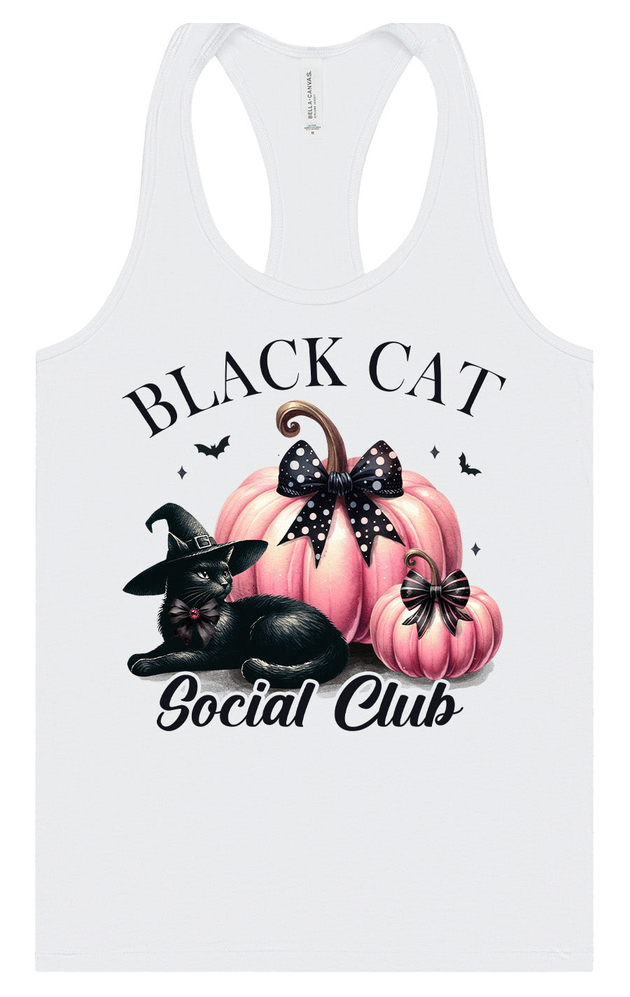 Pink and Black Cat Social Club Women's Racerback Tank