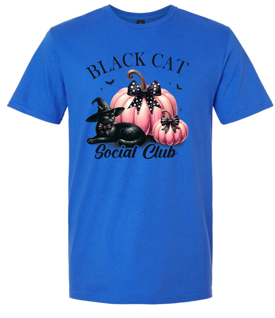 Pink and Black Cat Social Club Adult Gildan Soft Shirt