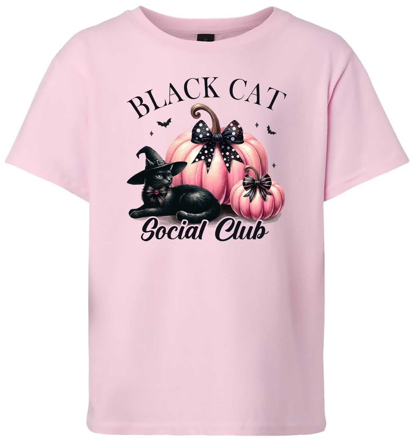 Pink and Black Cat Social Club Children's Gildan Soft Shirt