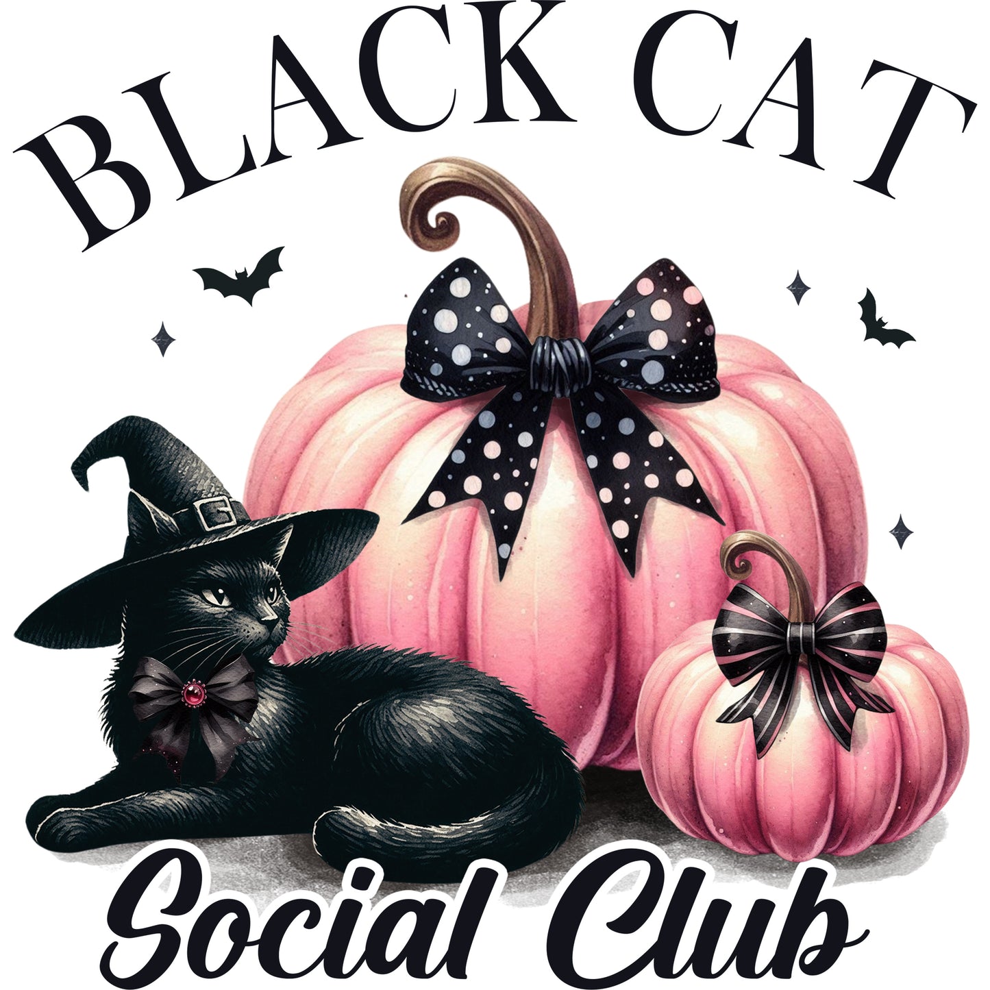 Pink and Black Cat Social Club Children's Gildan Soft Shirt