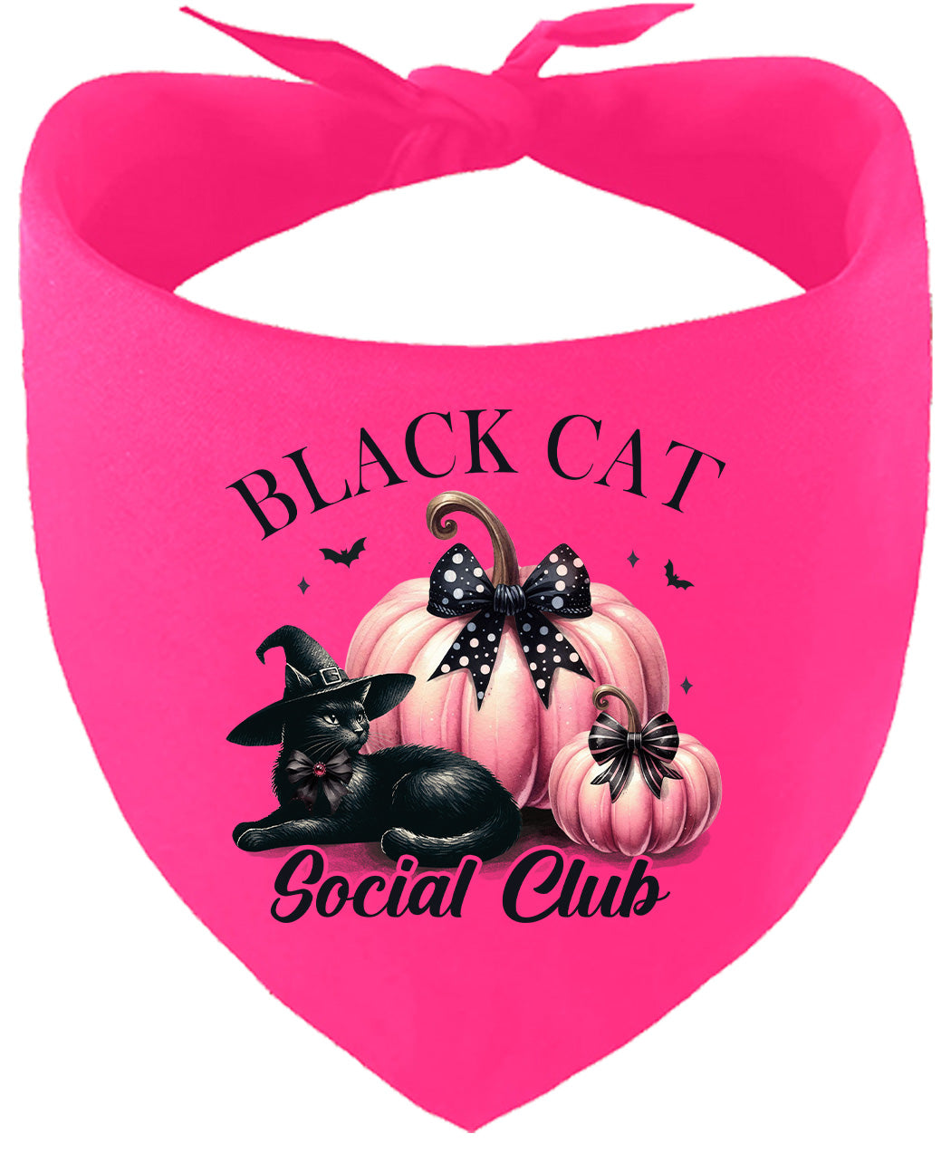 Pink and Black Cat Social Club Pet Bandana