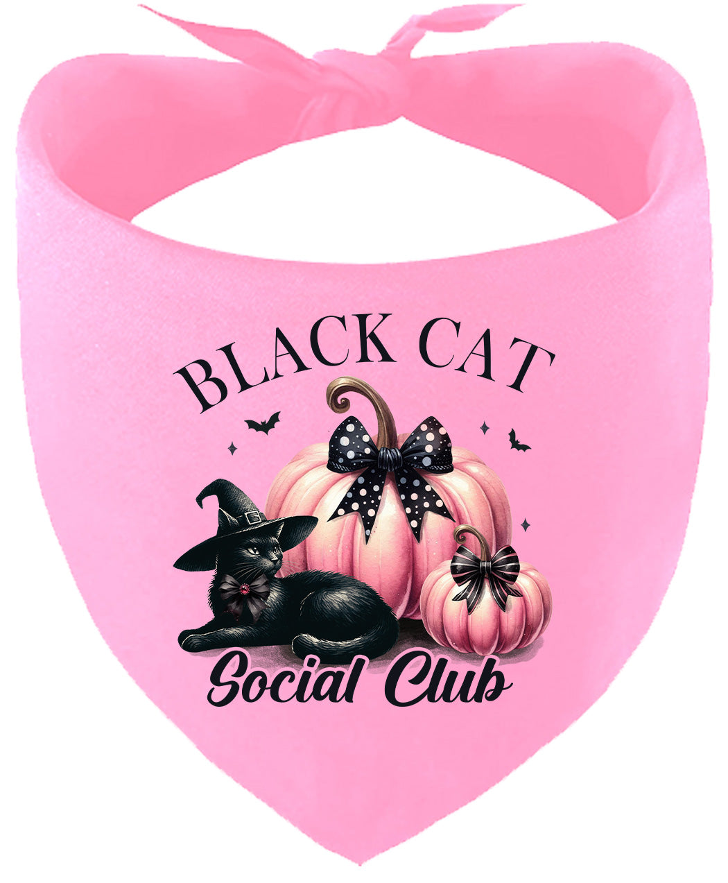 Pink and Black Cat Social Club Pet Bandana
