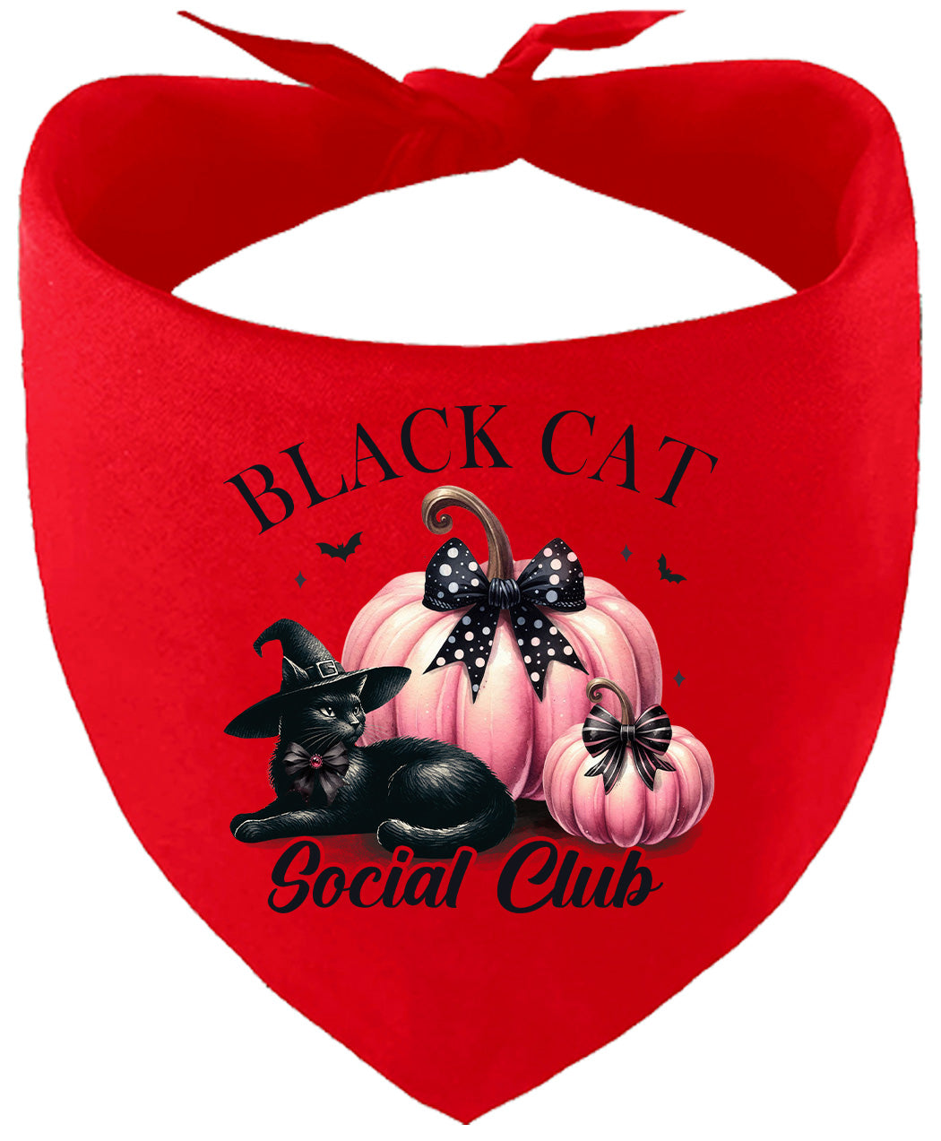 Pink and Black Cat Social Club Pet Bandana