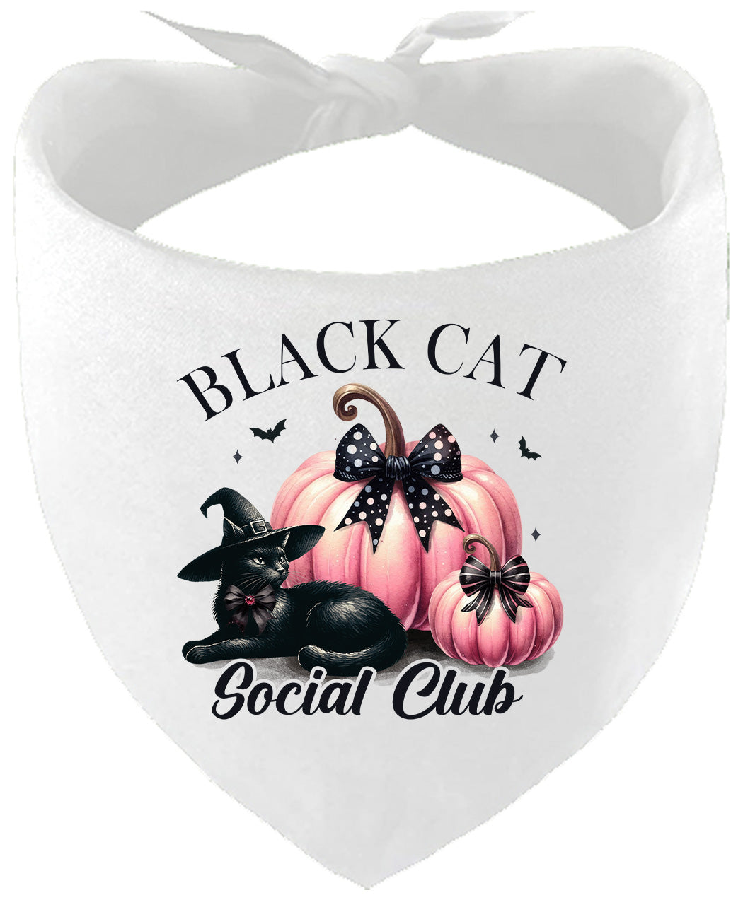 Pink and Black Cat Social Club Pet Bandana