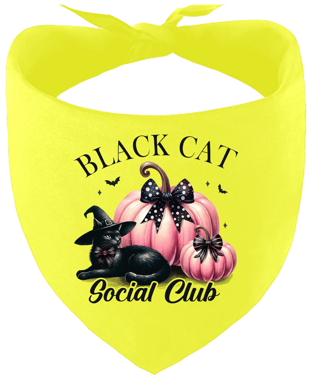 Pink and Black Cat Social Club Pet Bandana