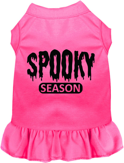 Hot pink spooky season pet dress with ruffled skirt