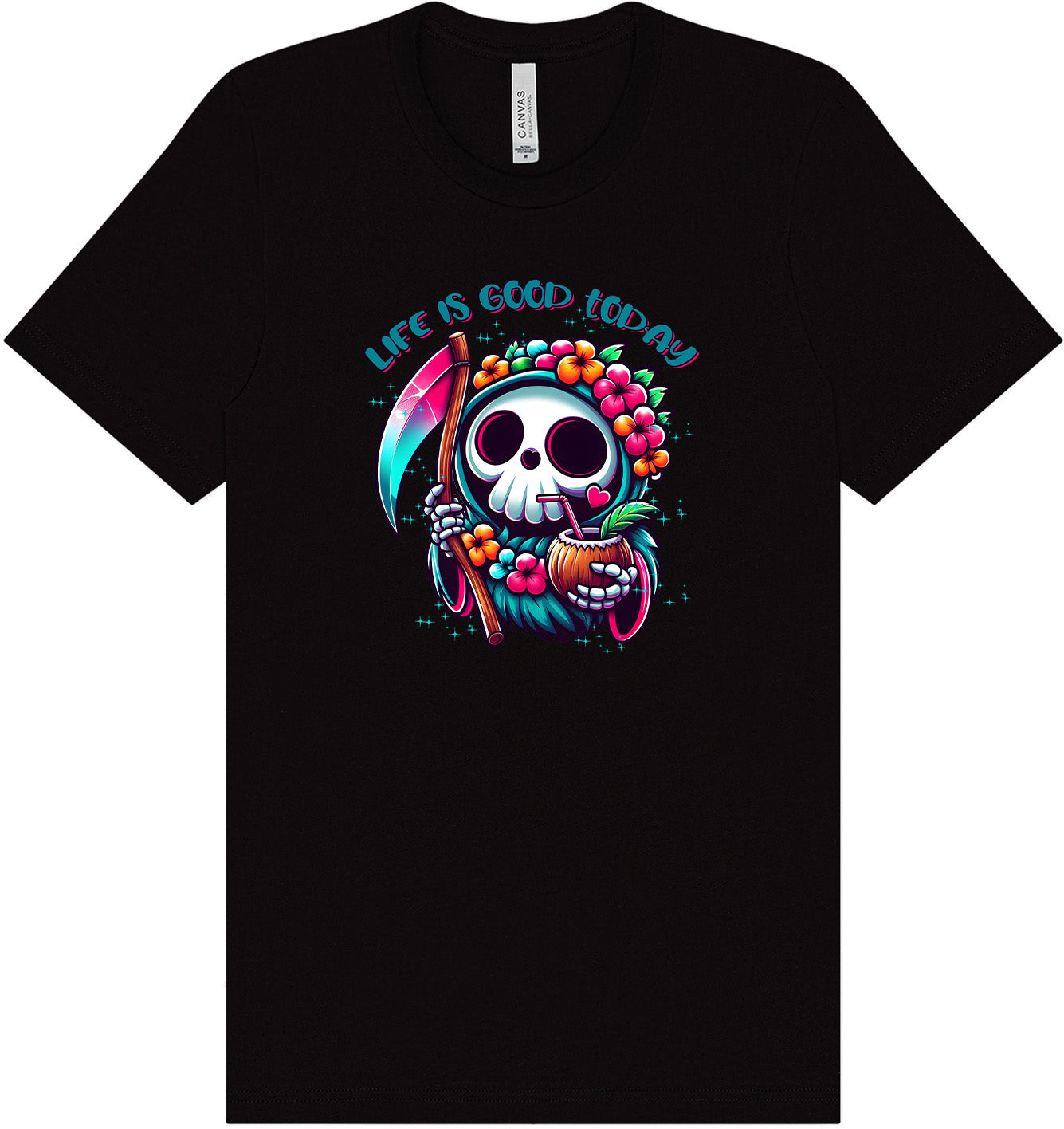 Tropical Grim Reaper Adult Bella Canvas Shirt